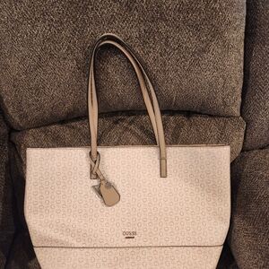 GUESS Monogram Cream Tote Bag